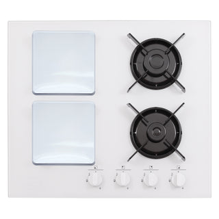 2 burner covers shown in use on gas stove