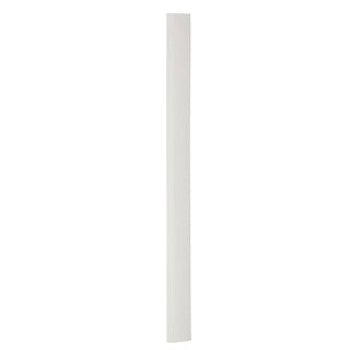White silicone Kleen Seam to cover gap between counter and stove.
