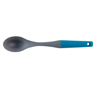 charcoal gray taste of home nylon spoon with sea green handle on white background