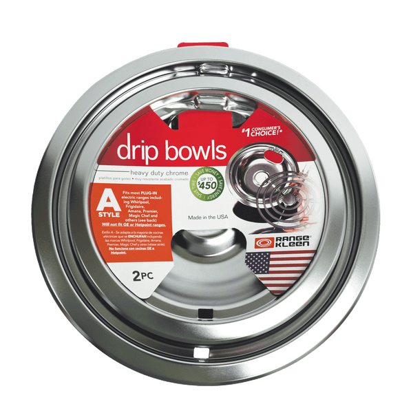 12782XCD5 Style A 2-Pack Heavy Duty Chrome Drip Bowls Range Kleen