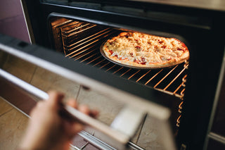pizza in oven