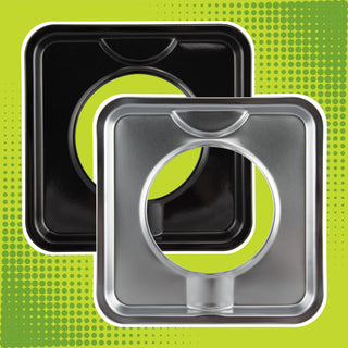Style I black porcelain and chrome drip pans