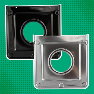 Style J Black Porcelain and Chrome Drip Pans