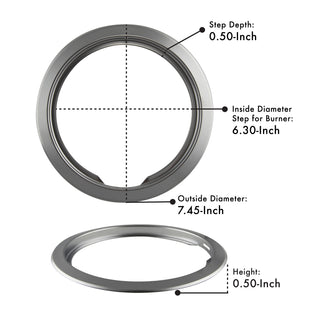 measurement details for small trim rin measures 7.45 inches outside diameter
