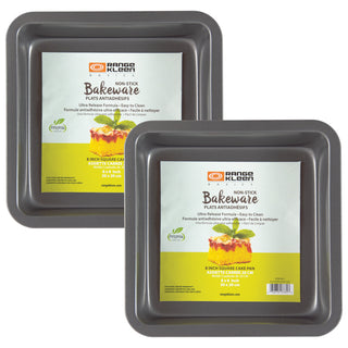 Two pieces 8-Inch Nonstick Square Cake Pan in packaging