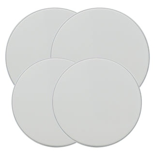 4 pack of white textured burner covers on white background