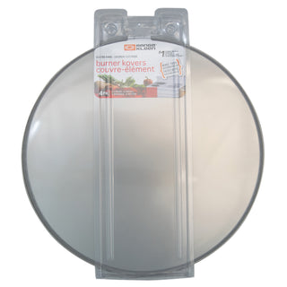 4pk silver burner covers in packaging on white background