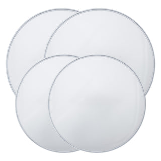 4 piece white untextured burner covers on a white background.