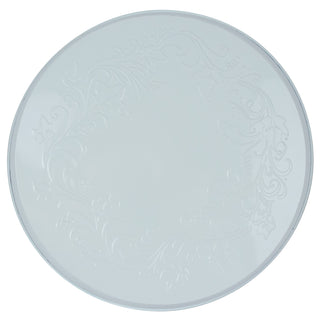 1 pieces ivy embossed decorative burner covers in white colored metal on white background