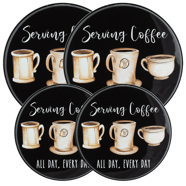 5131 4-Pack "Coffee All Day" © Elizabeth Medley Round Burner Covers