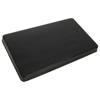 angled view of 1 black rectangle burner cover on white background