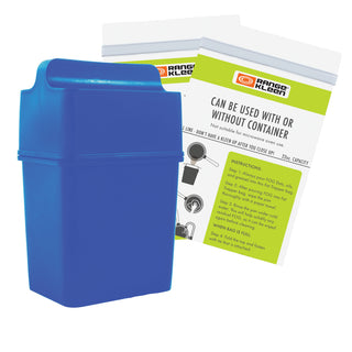 Blue Container Fat Trapper System with 2 Replacement bags on white background