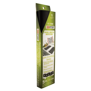 front side of packaging for the nonstick gas stove top liners on white background