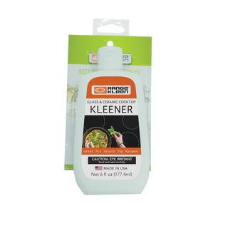 Range Kleen glass and ceramic cooktop cleaner with Scrape & Kleen in packaging on a white background