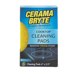 Ceramabryte 5 pack cooktop cleaning pads on white background