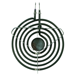 back side of canning coil heating element on a white background