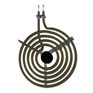 styles a universal generic large coil element with five turns on y bracket on white background