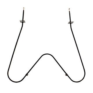 Coiled heating element with metal terminals on a white background