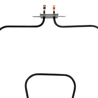 Electrical heating element with connectors on a white background