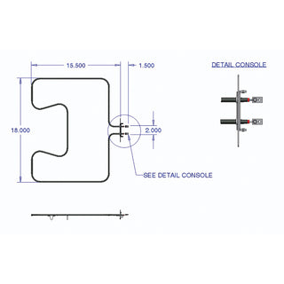 schematics of an oven element on white background