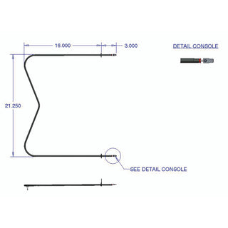 schematics of an oven element on white background
