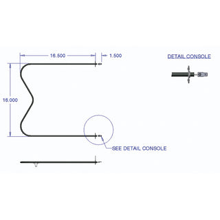schematics of an oven element on white background
