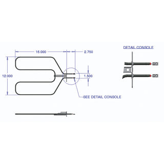 schematics of an oven element on white background