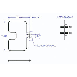 schematics of an oven element on white background
