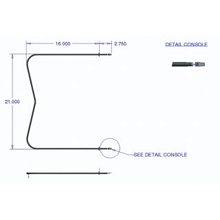 schematics of an oven element on white background