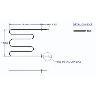 schematics of an oven element on white background