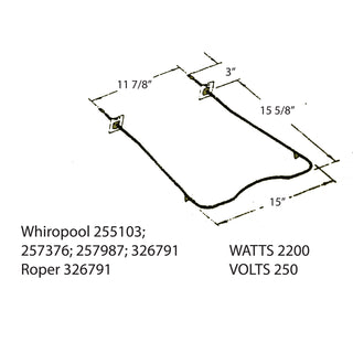 schematics of an oven element on white background