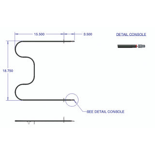 schematics of an oven element on white background