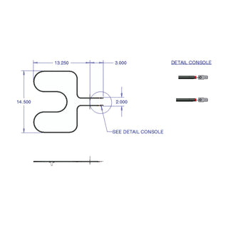 schematics of an oven element on white background