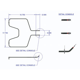schematics of an oven element on white background