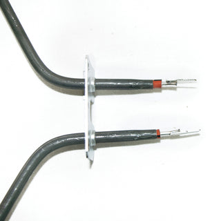 up close view of connectors for oven element on white background