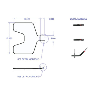 schematics of an oven element on white background