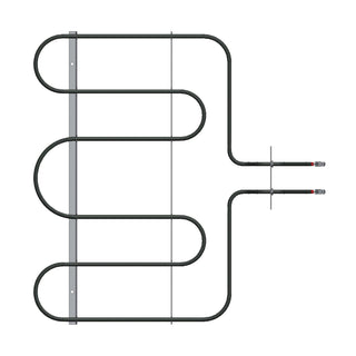 Heating element with coils and connectors on a white background