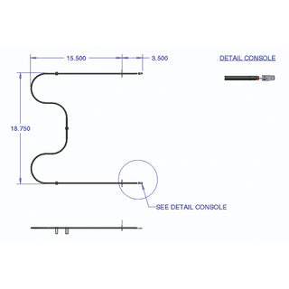 schematics of an oven element on white background