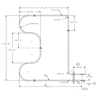 schematics of an oven element on white background
