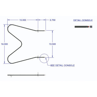 schematics of an oven element on white background
