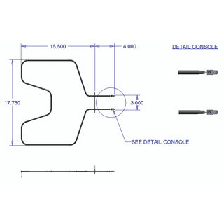 schematics of an oven element on white background