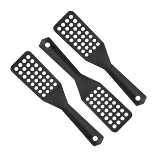 2 pieces of the black nylon vented turner on white background