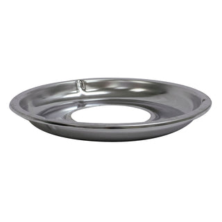 angled view of chrome drip pan