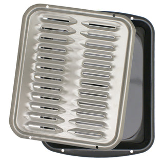 2-Piece 16 x 12.75-Inch Air Fry, Bake and Broiler Pan with Chrome Grill