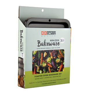 3 pack toaster oven baker set in packaging on white background