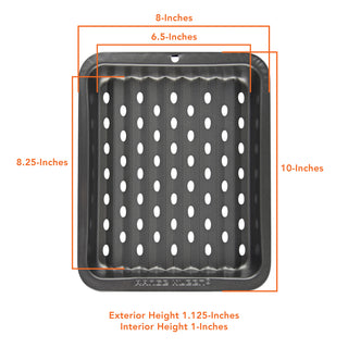 Measurements of crisper sheet on white background