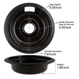 Style F Heavy Duty Black Porcelain Drip Bowls
