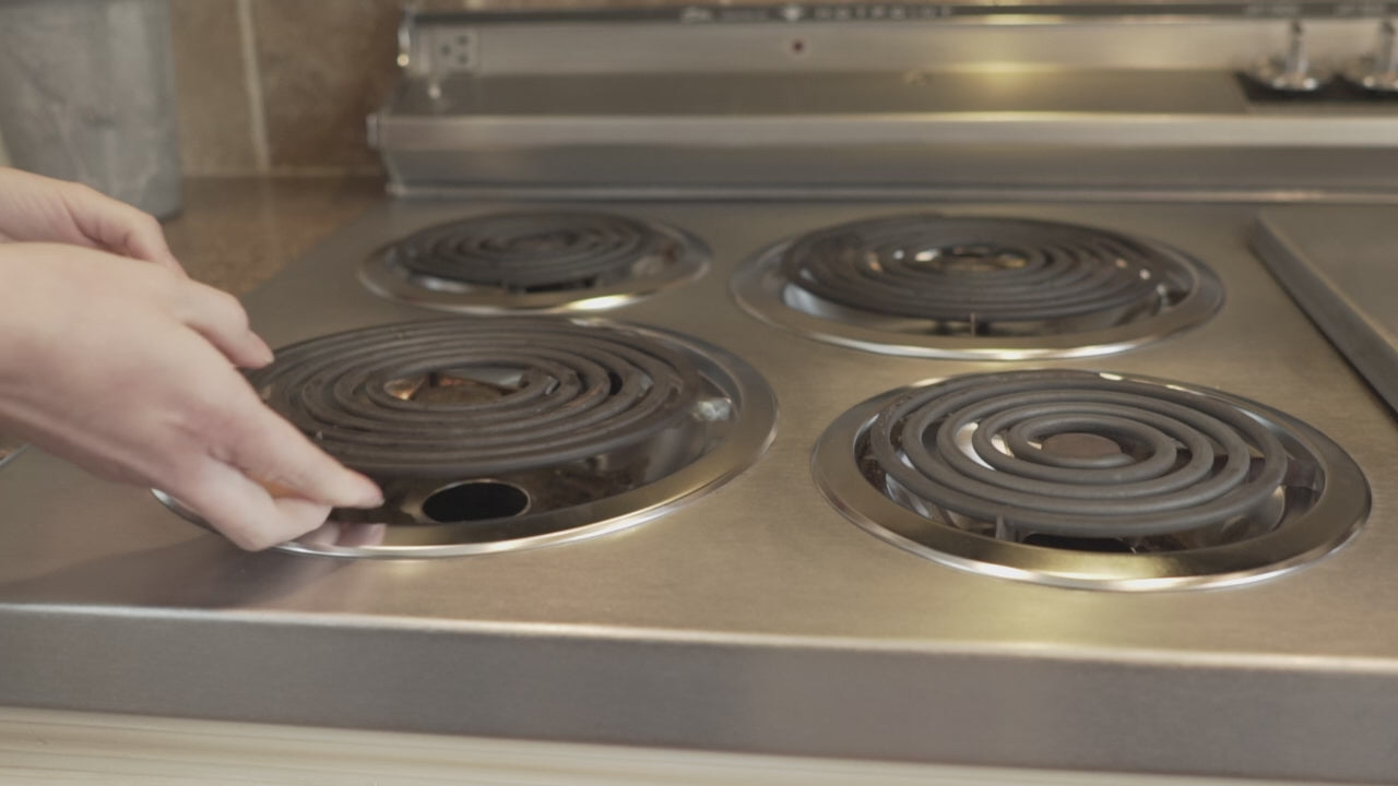 a quick video showing how to remove elements, remove old drip bowls and replace with new drip bowls