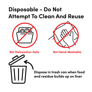 Instructions for disposable items with icons and text on a white background