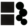 SM1417BLX2505 6-Piece Bundle: 2-Piece 14 x 17-Inch Matte Black Counter Mat and 4-Pack Black Burner Cover Set